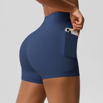 High Waist Pocketed Yoga Shorts
