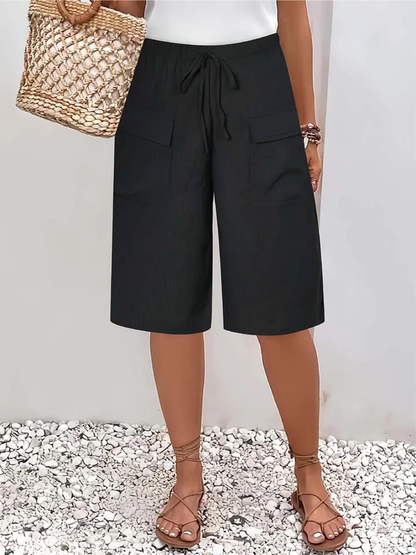 Elastic Waist Casual Shorts