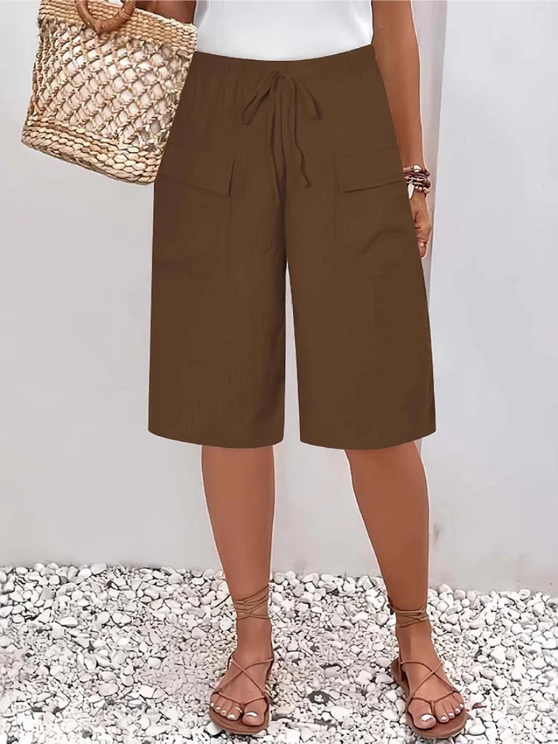 Elastic Waist Casual Shorts