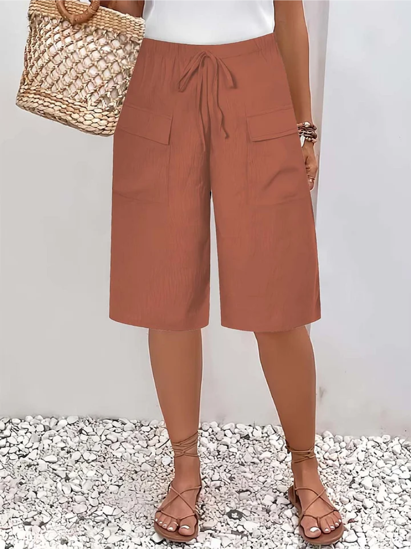 Elastic Waist Casual Shorts