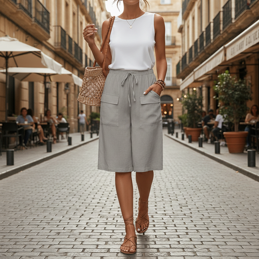 Elastic Waist Casual Shorts