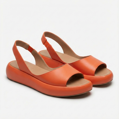 Open Toe Wedge Sandals With Back Strap
