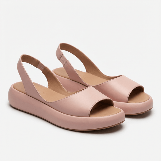 Sandalias con cuña y punta abierta con correa trasera