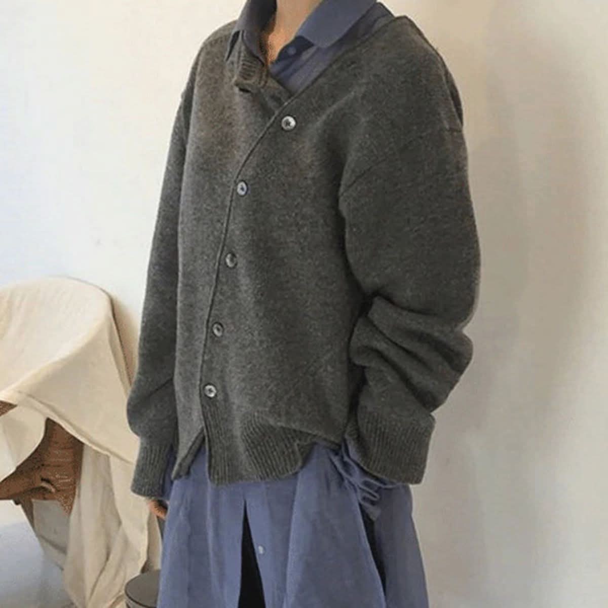 Oversize-Cardigan mit Knöpfen