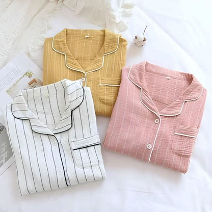 Striped Long-Sleeve Lounge Dress