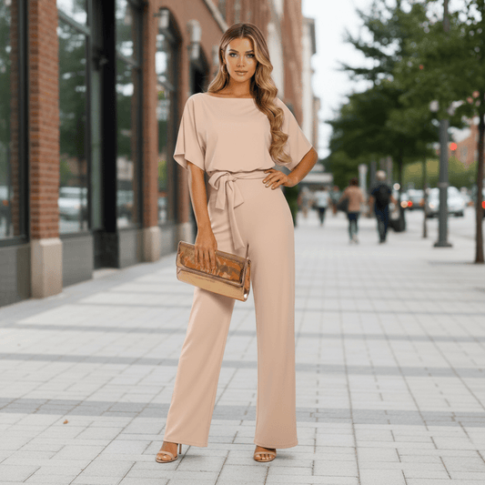 Belted Wide Leg Jumpsuit