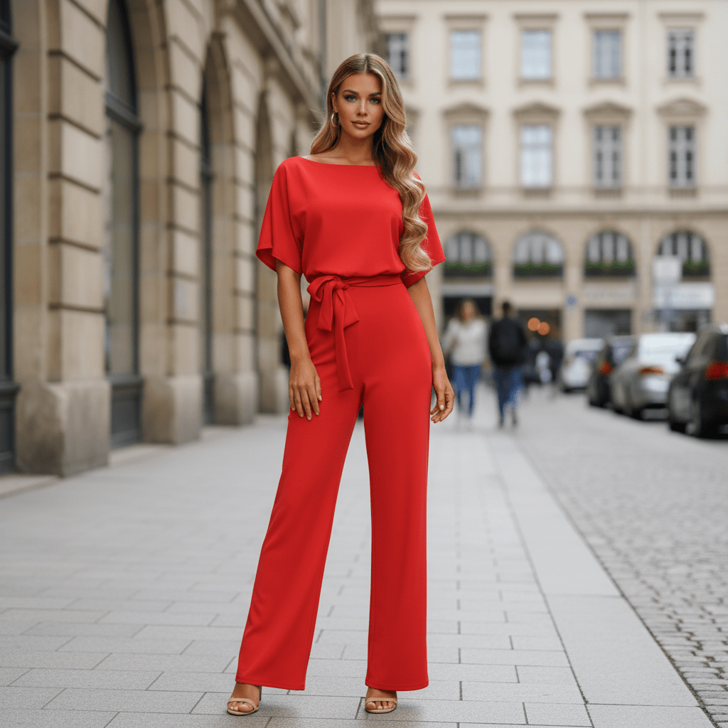 Belted Wide Leg Jumpsuit