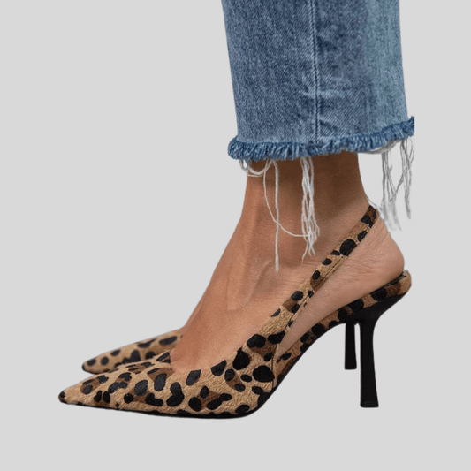 Bold Leopard Print Slingback Heels