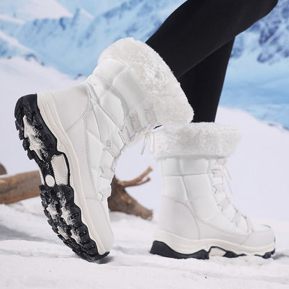 Damen-Schneestiefel mit Kunstfellmanschette