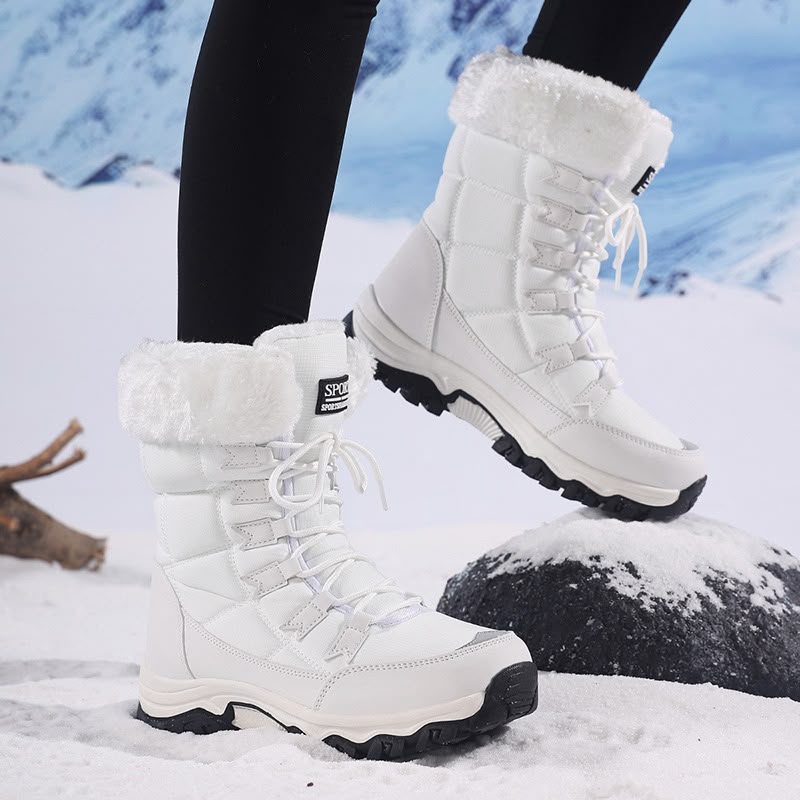 Damen-Schneestiefel mit Kunstfellmanschette