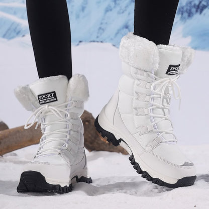 Damen-Schneestiefel mit Kunstfellmanschette