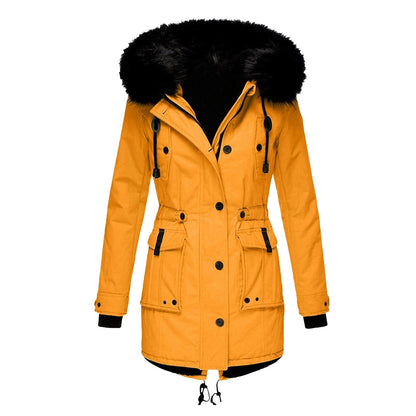 Juno | Women's Faux Fur Hooded Drawstring Coat