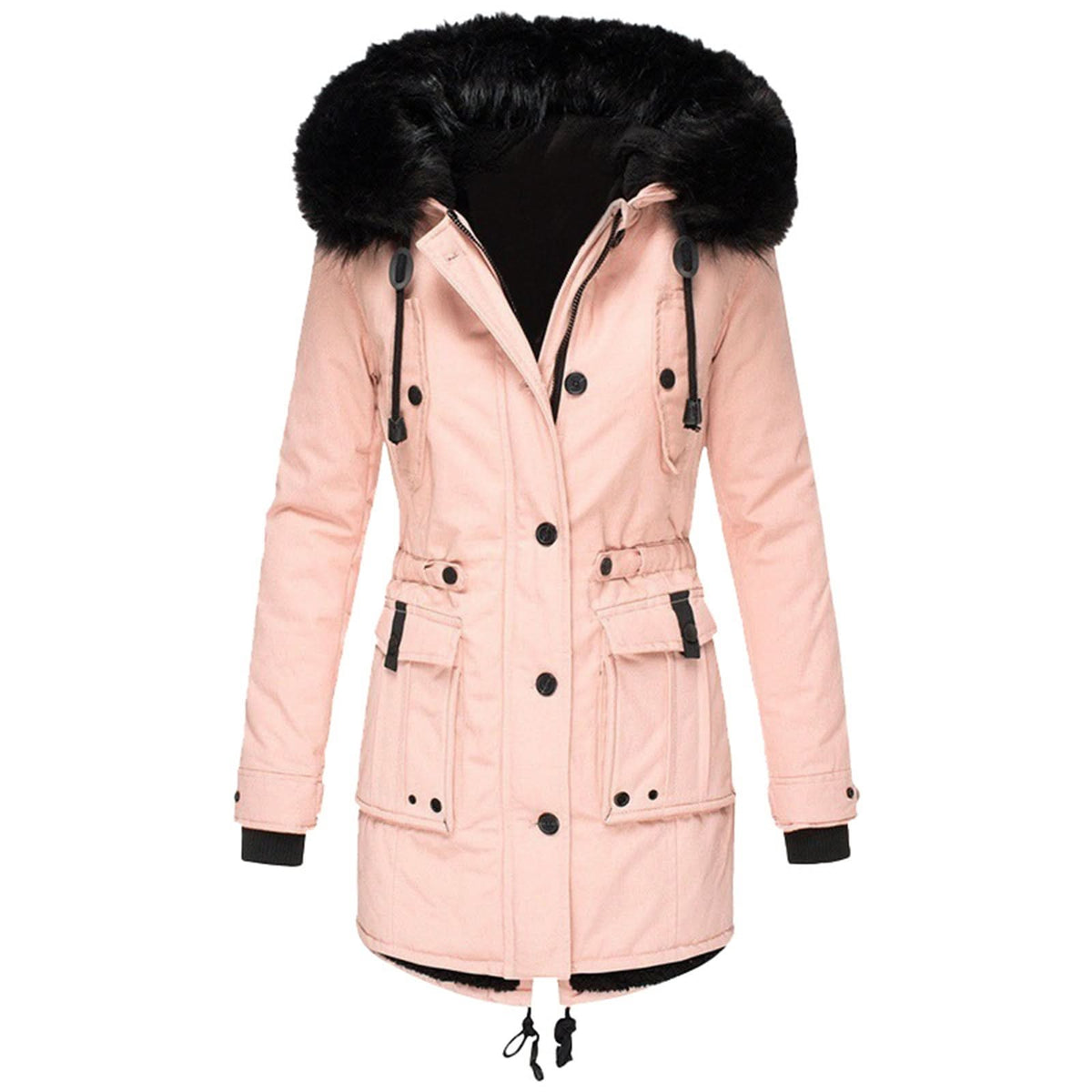 Juno | Women's Faux Fur Hooded Drawstring Coat