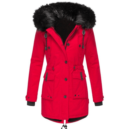 Juno | Women's Faux Fur Hooded Drawstring Coat