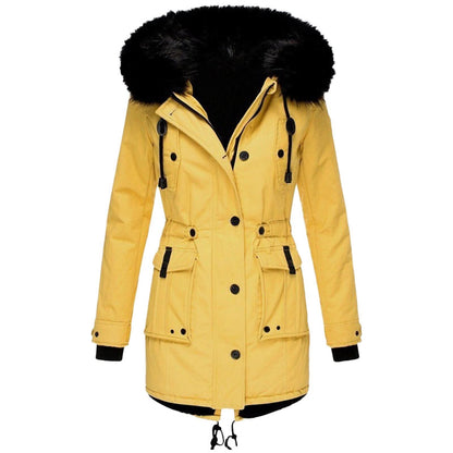 Juno | Women's Faux Fur Hooded Drawstring Coat