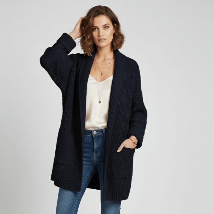 Long Sleeves Open-Front Cardigan