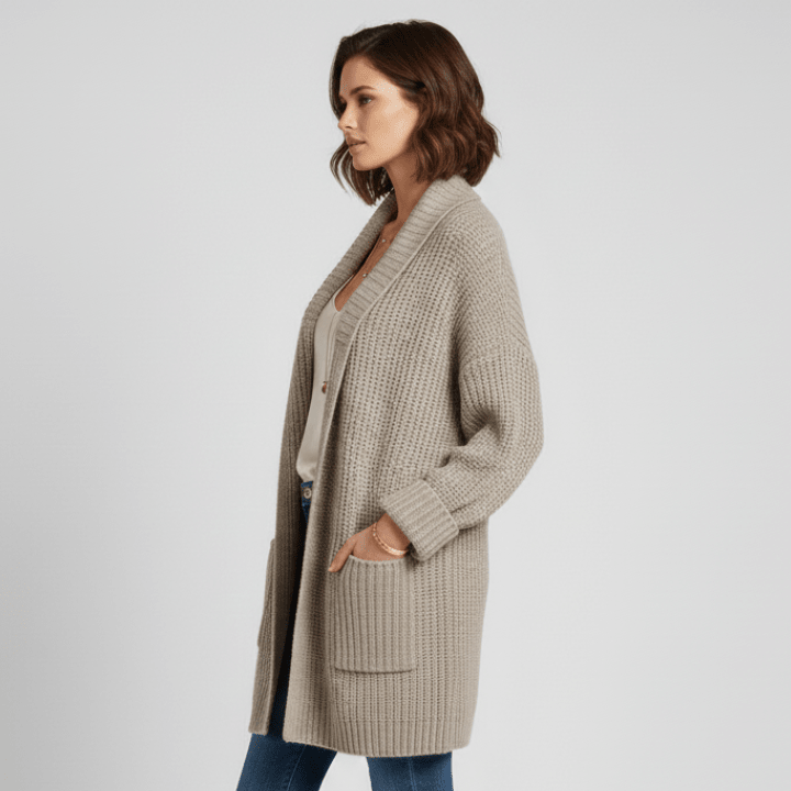 Long Sleeves Open-Front Cardigan