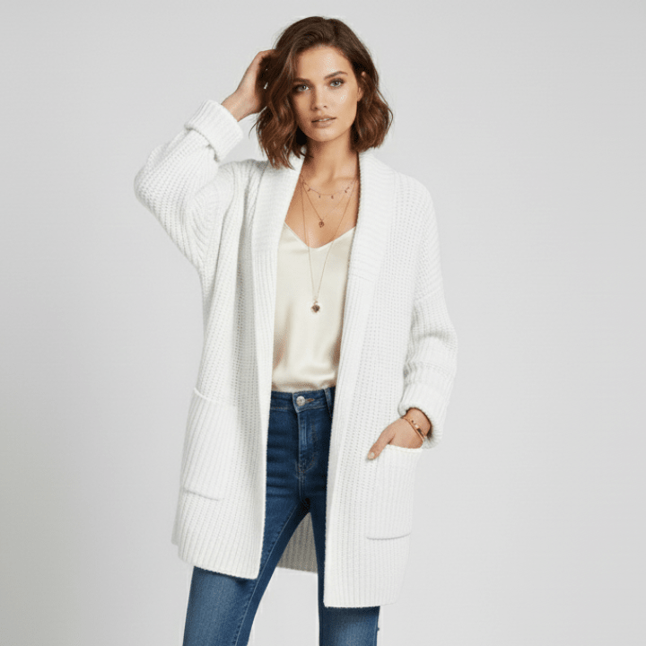 Long Sleeves Open-Front Cardigan