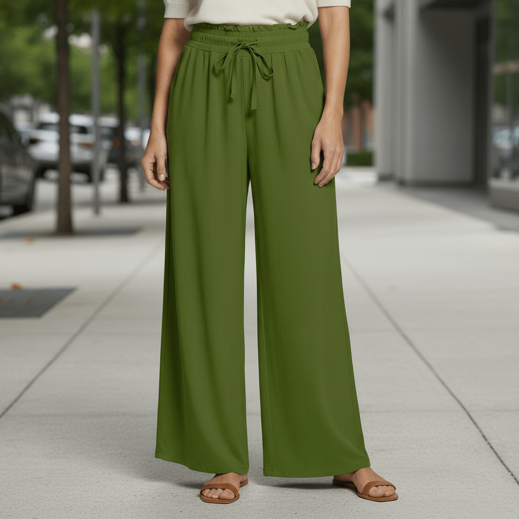 Flowy High-Rise Palazzo Pants with Pockets
