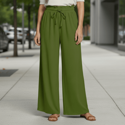 Flowy High-Rise Palazzo Pants with Pockets
