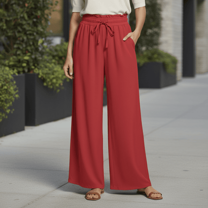Flowy High-Rise Palazzo Pants with Pockets