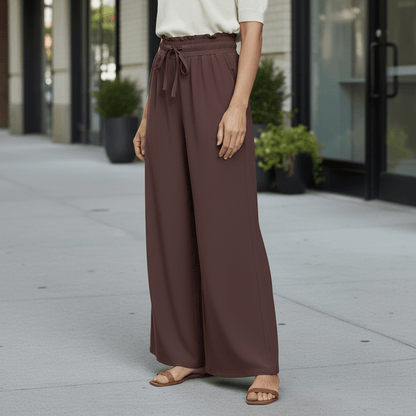 Flowy High-Rise Palazzo Pants with Pockets