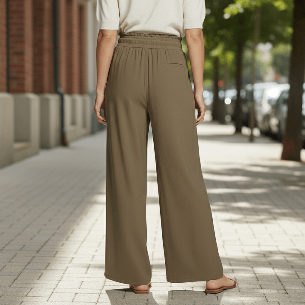 Flowy High-Rise Palazzo Pants with Pockets