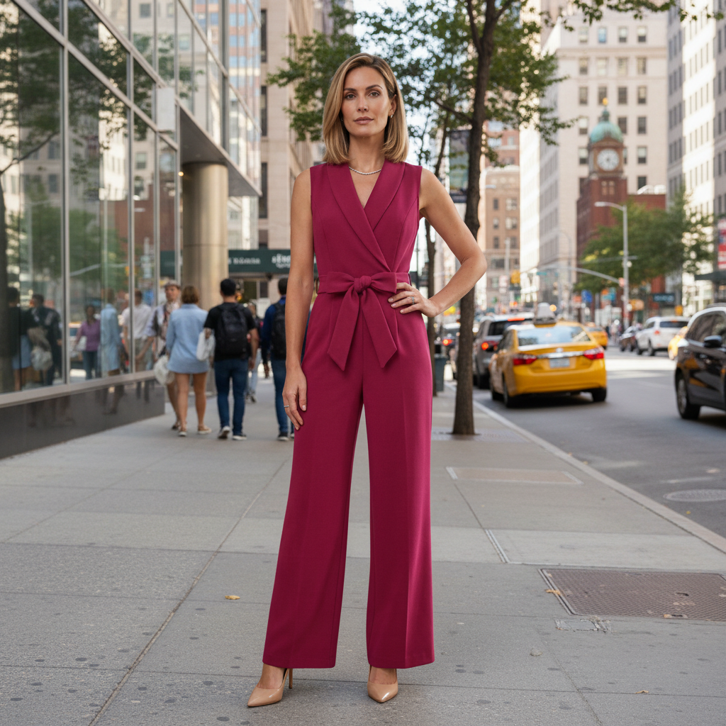 Wide-Leg Tie Waist Jumpsuit for Easy Summer Styling