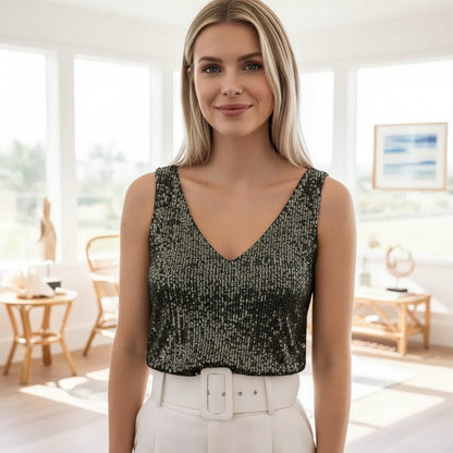 Glam Sequin Cami Top