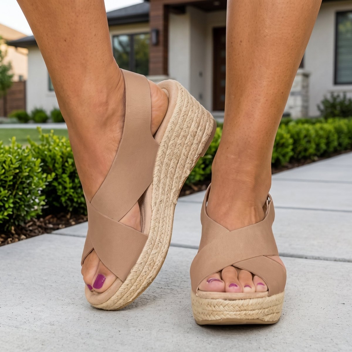Orthopedic Wedge Cross Strap Espadrilles