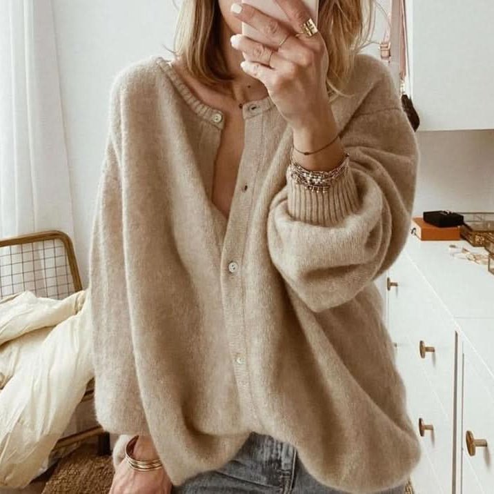 Oversized Button-Front Cardigan