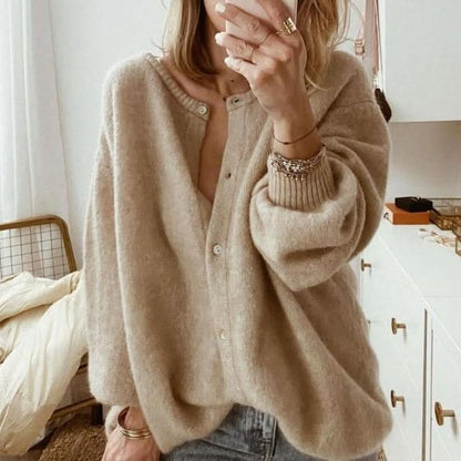 Oversized Button-Front Cardigan