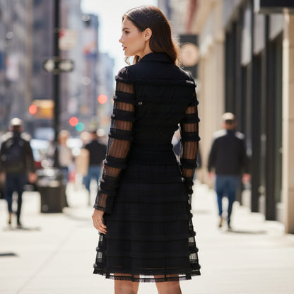 V-Neck Long Sleeve Dress