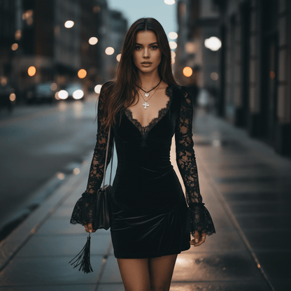 Lace Detail Mini Dress