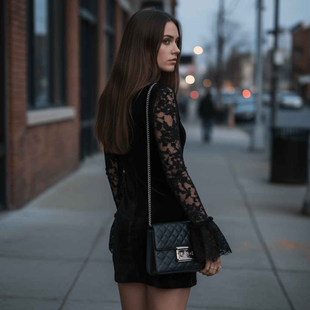 Lace Detail Mini Dress