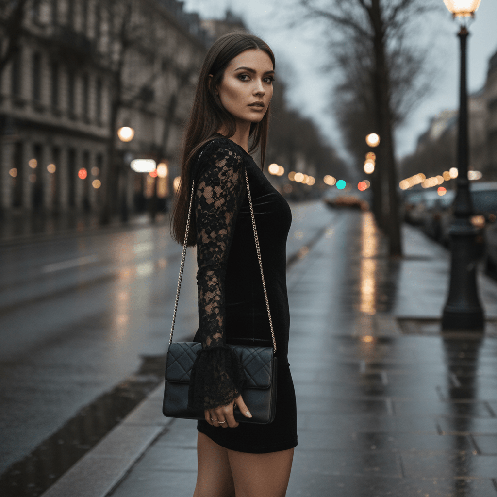 Lace Detail Mini Dress