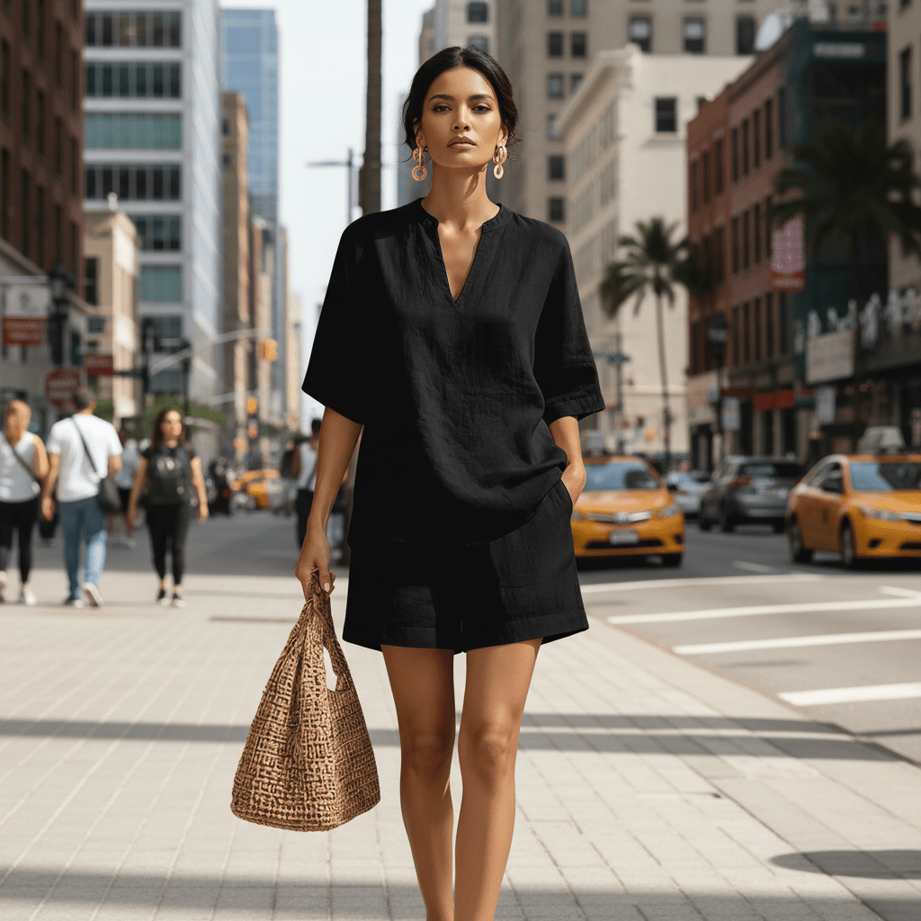 Casual Blouse & Shorts Matching Set