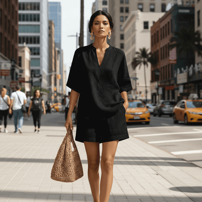 Casual Blouse & Shorts Matching Set
