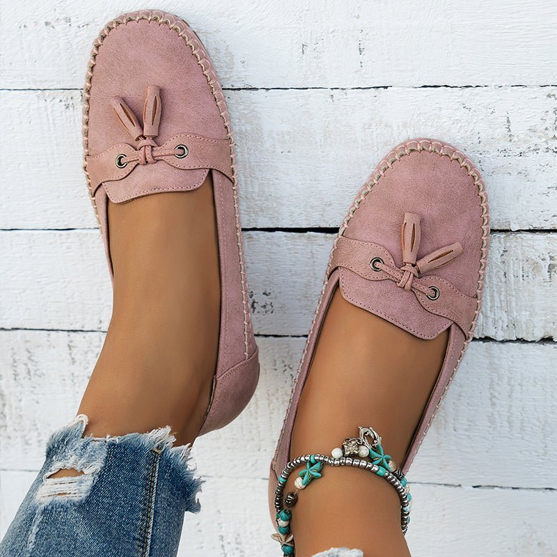 Timeless Leather Bow Loafers