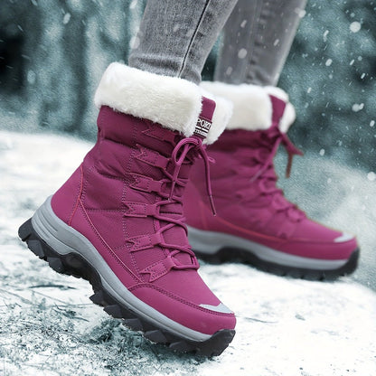 Damen-Schneestiefel mit Kunstfellmanschette