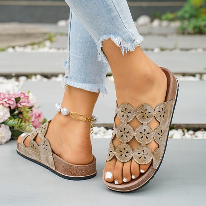 Hollow Out Slip On Sandals