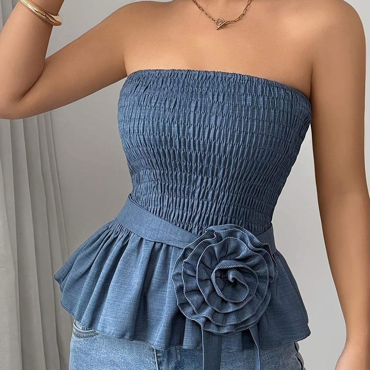 Icy Floral Waist Detail Shirt