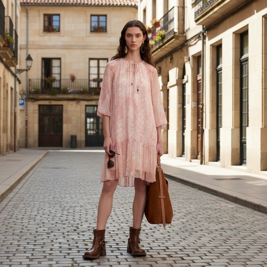Floral Print Long Sleeve Dress