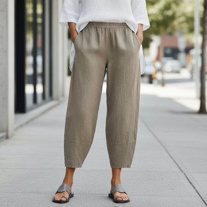 Polierte Caprihose mit weitem Bein