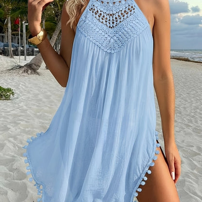 Crochet Halter Neck Beach Dress
