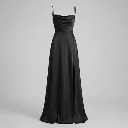 Cowl Neck Split Maxi Dress