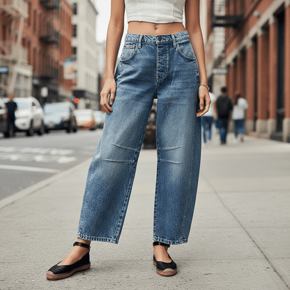 Lockere Hose mit weitem Bein