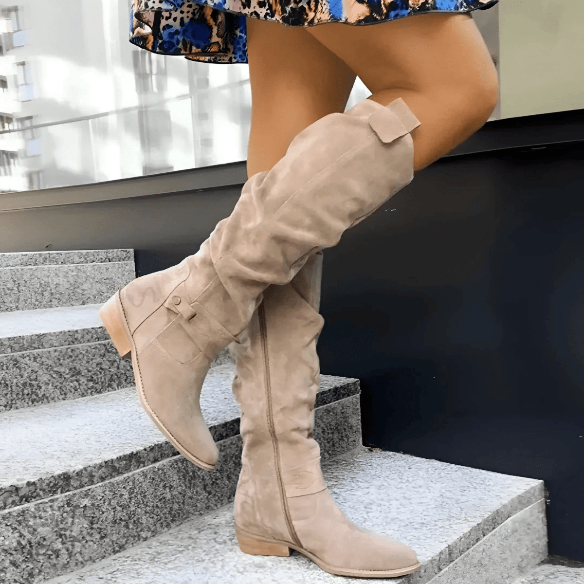 Lyra | Botas de invierno para mujer hasta la rodilla con tacón bajo y ancho