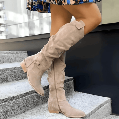 Lyra | Botas de invierno para mujer hasta la rodilla con tacón bajo y ancho