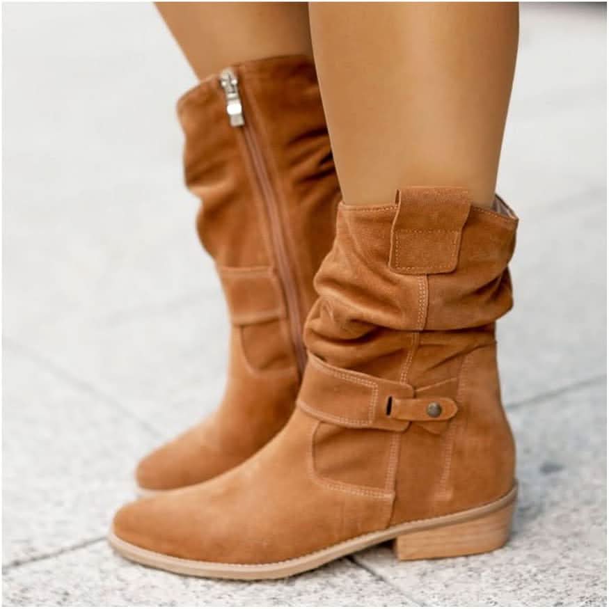 Lyra | Botas de invierno para mujer hasta la rodilla con tacón bajo y ancho